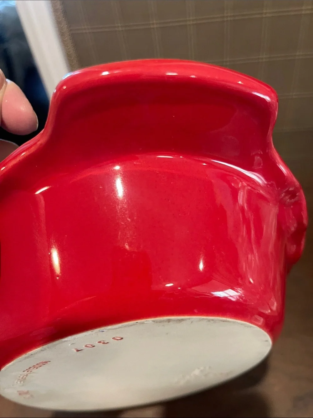 Emile Henry Red and White Oval Ceramic Baking Dish